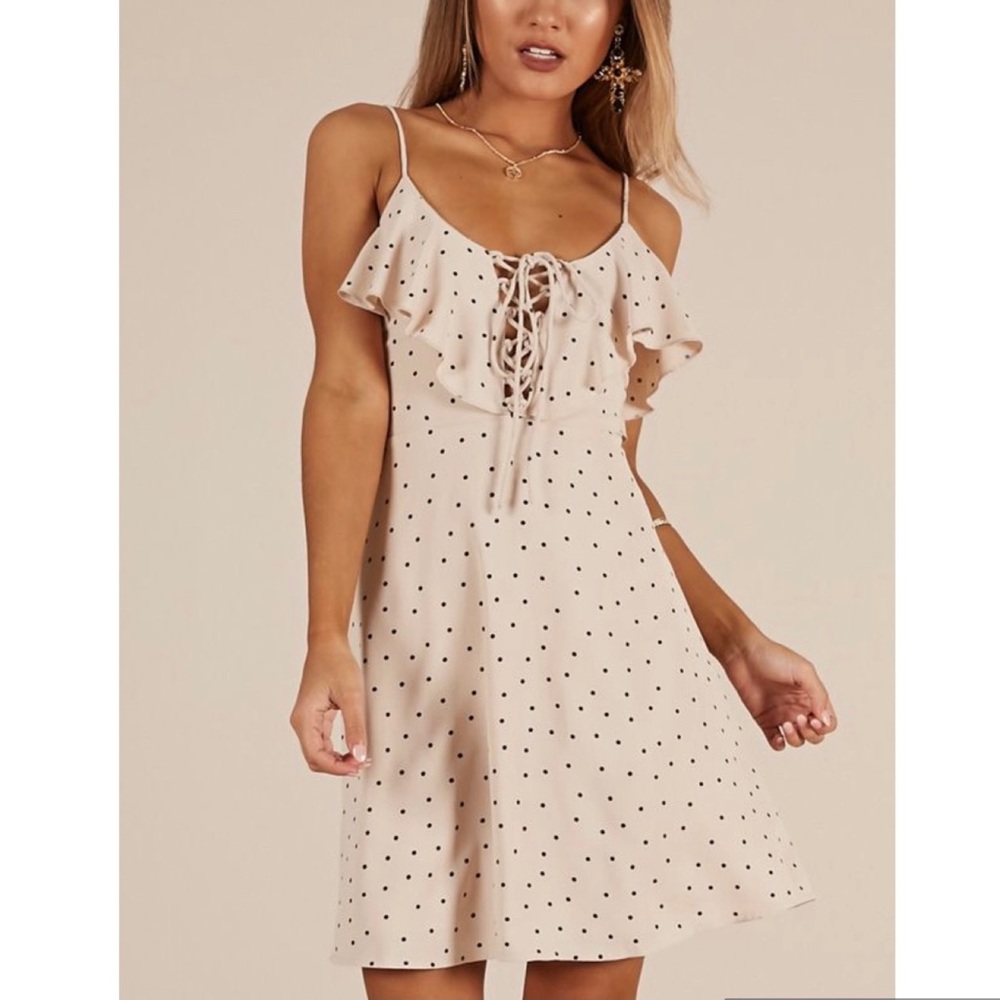 Showpo Polka Dot Spaghetti Strap Mini Dress